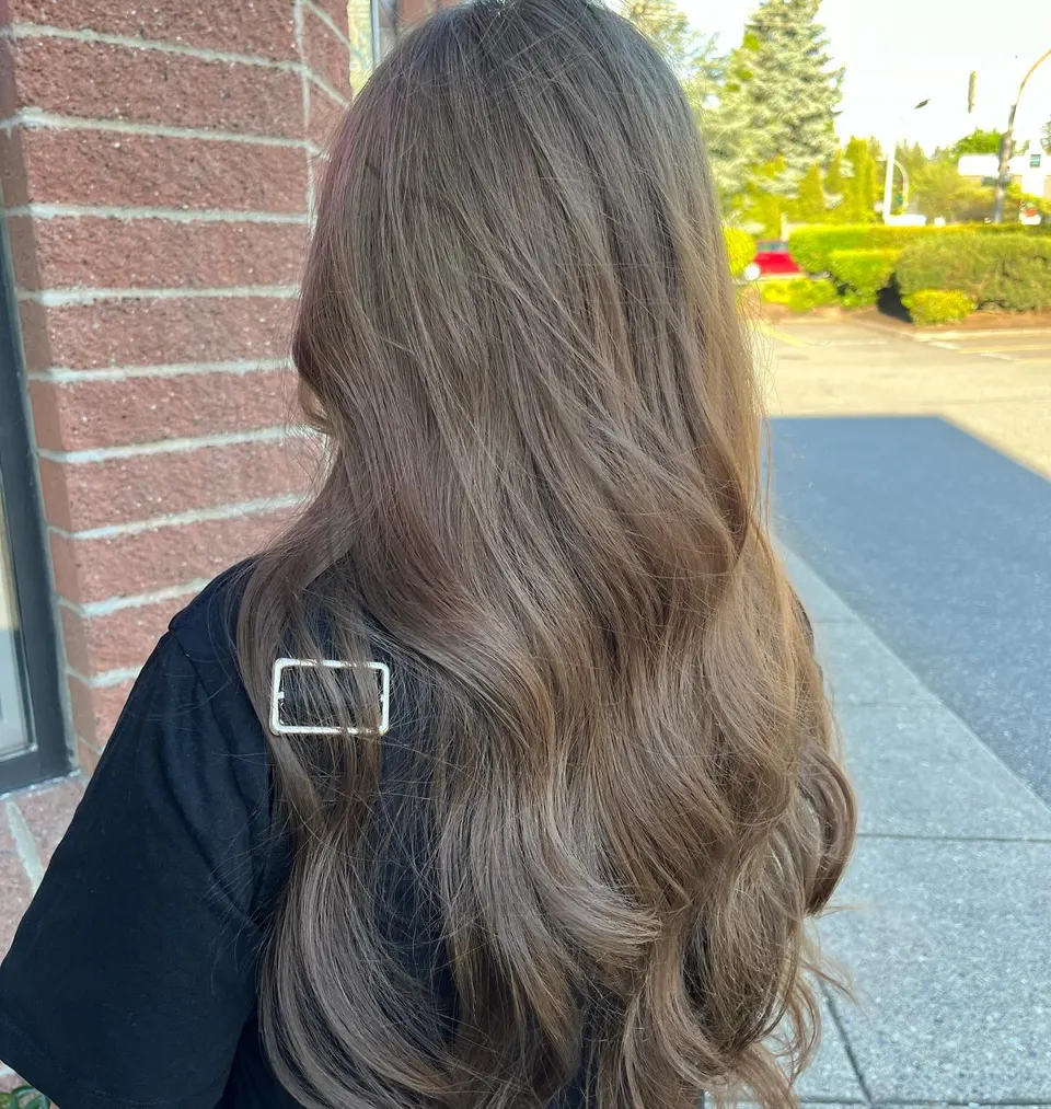 Ash beige waves after removing black dye