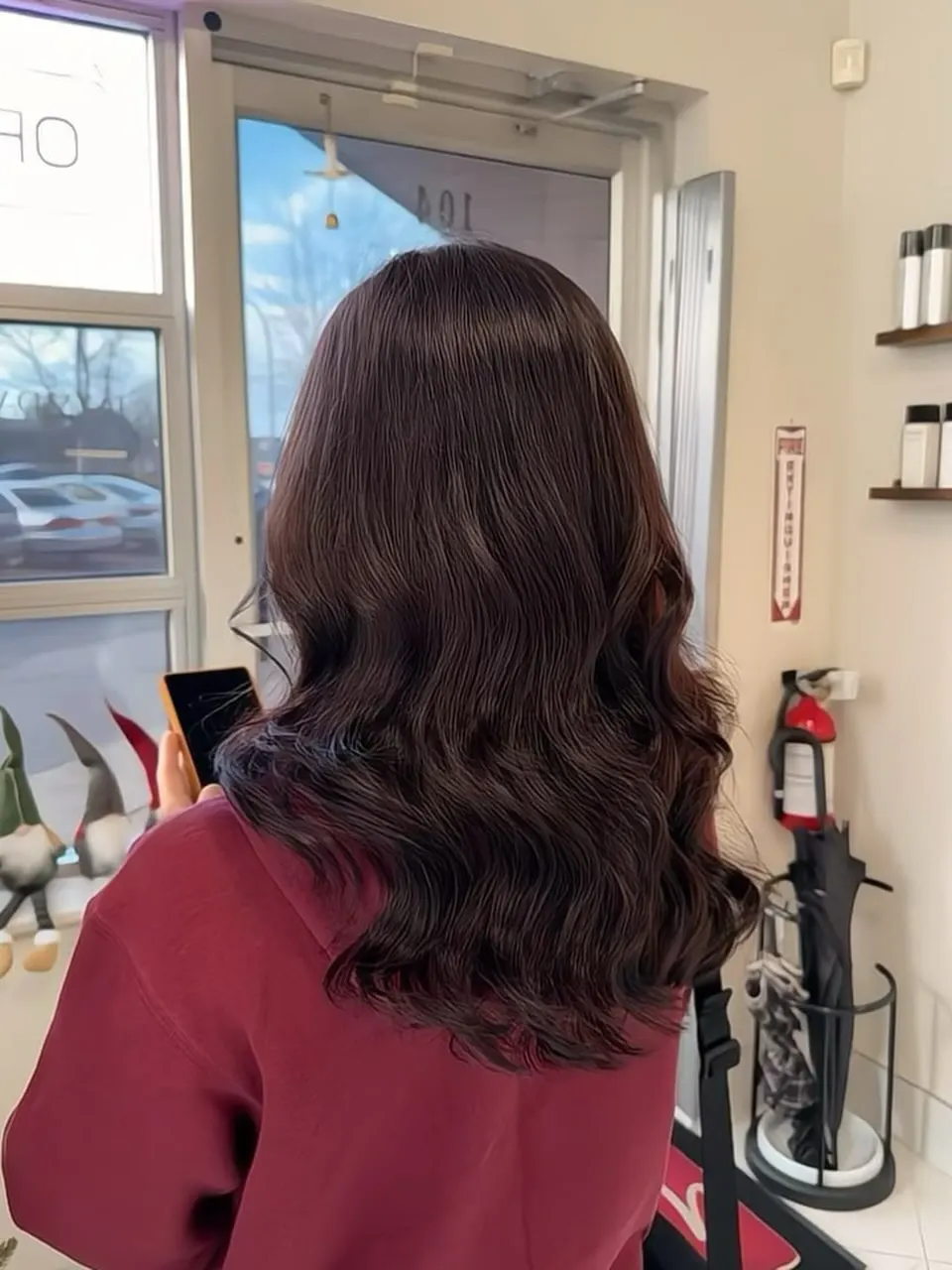 Burgundy brown waves