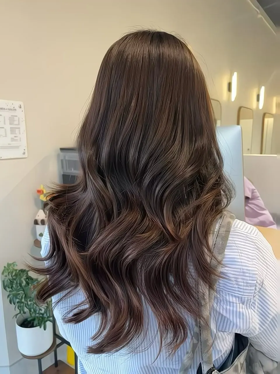 Chocolate brown soft waves