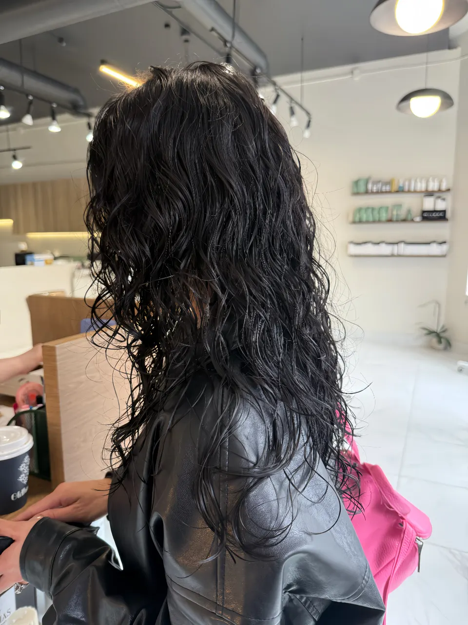 Curly perm with natural texture