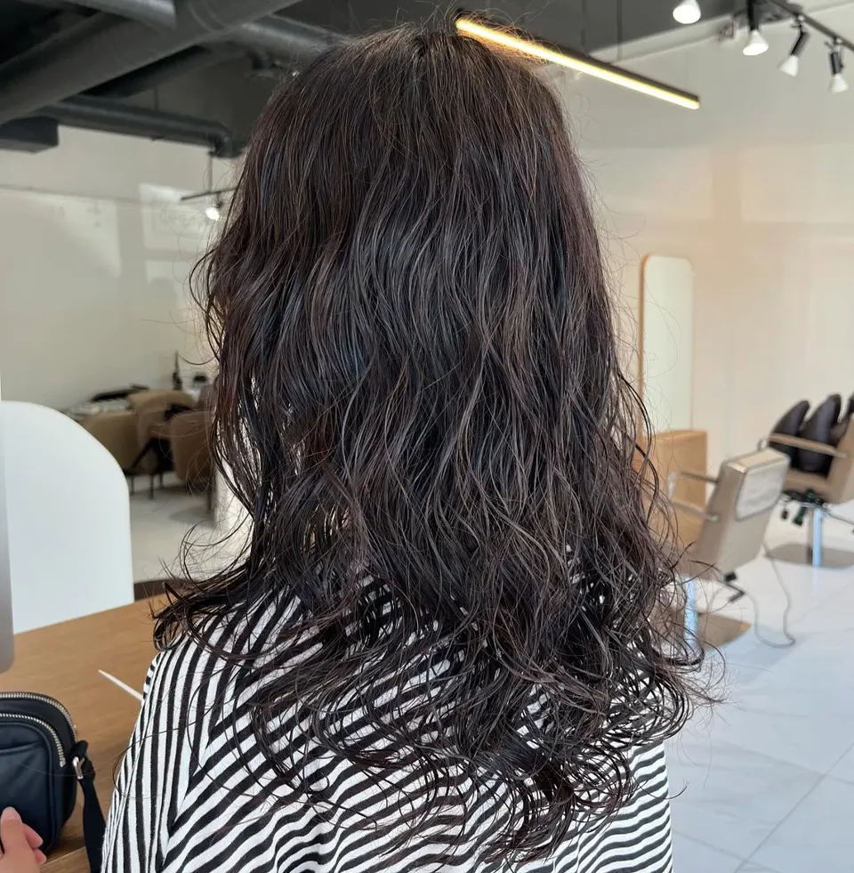 Hippie perm with defined curls