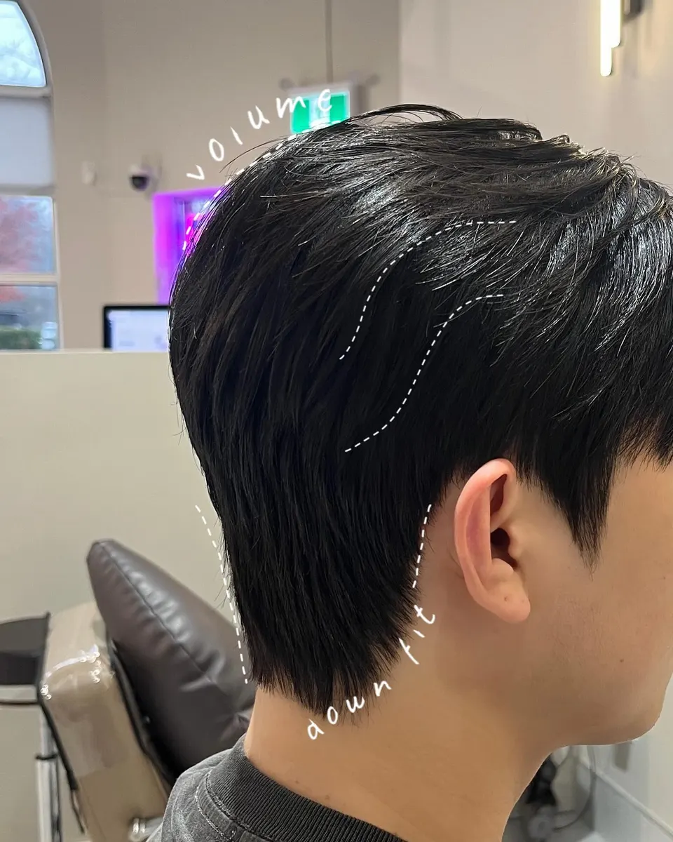 Men’s cut with volume and down-fit styling guide